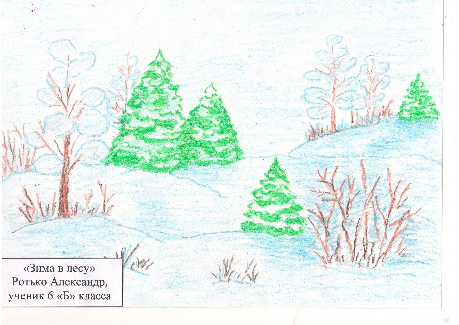 Рисунок зимней природы 2 класс