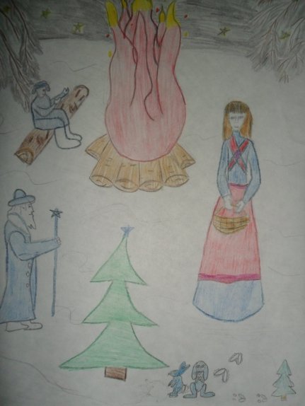 Рисунки детей к сказке 12 месяцев