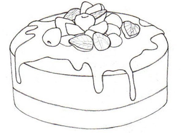 Праздничный торт рисунок
