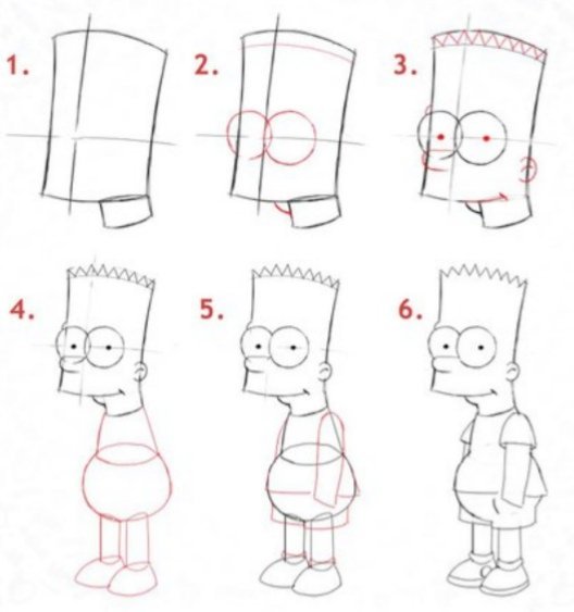 Барт симпсон эскиз