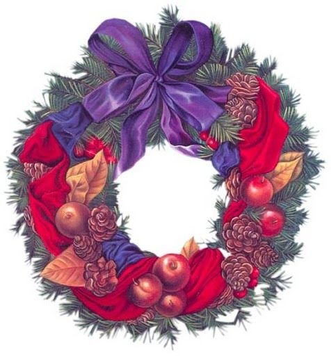 Новогодний венок раскраска
