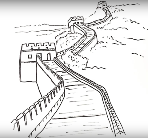 Вели́кая кита́йская стена́ гравюра