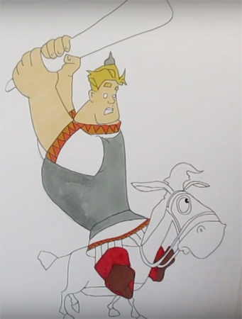 Алеша Попович на белом фоне