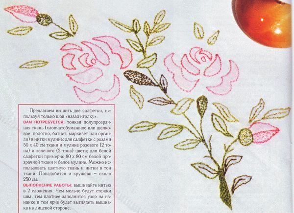 Вышивание тамбурный шов схема и рисунок