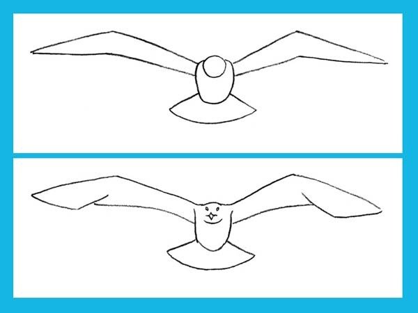 Поэтапное рисование Чайки