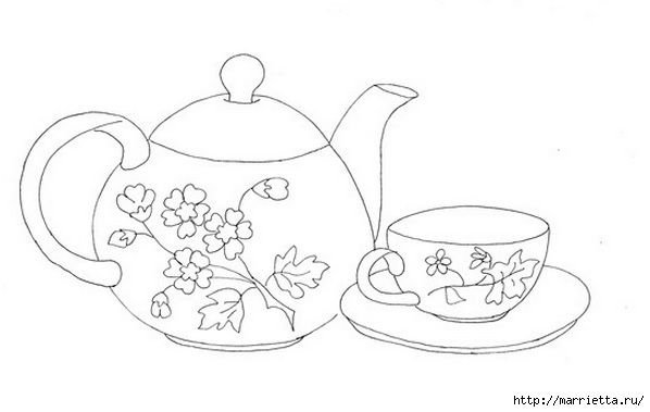 Чайный сервиз раскраска