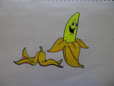 Поэтапное рисование банана