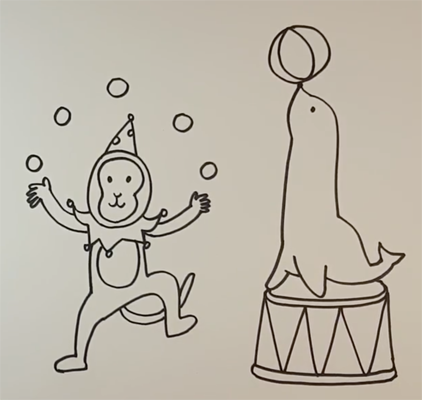 На арене цирка рисование