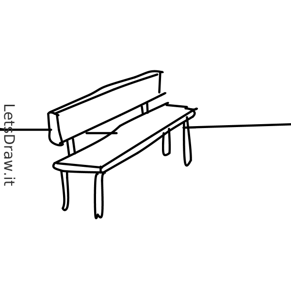 Скамейка сбоку рисунок