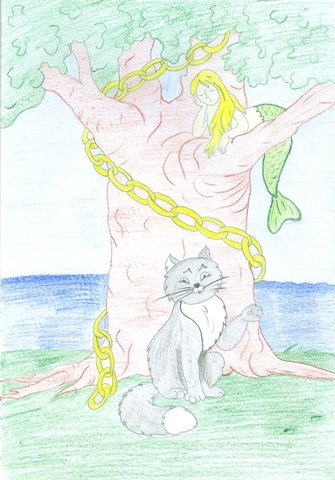 Детские рисунки к сказке о царе Салтане Пушкина