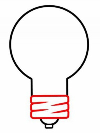 Поэтапное рисование лампочки