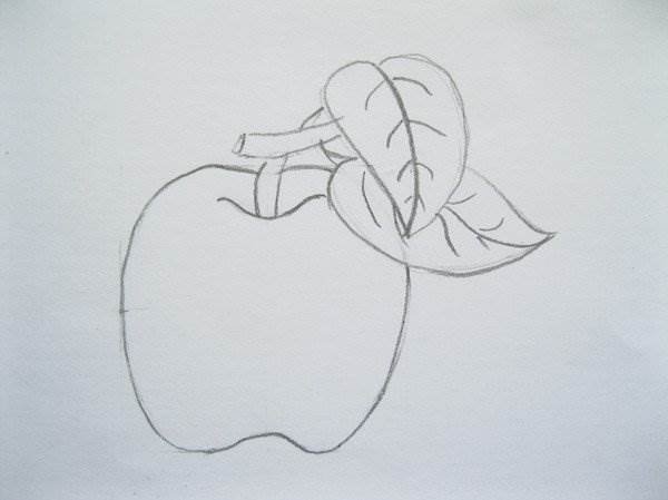 Лёгкие рисунки яблоко