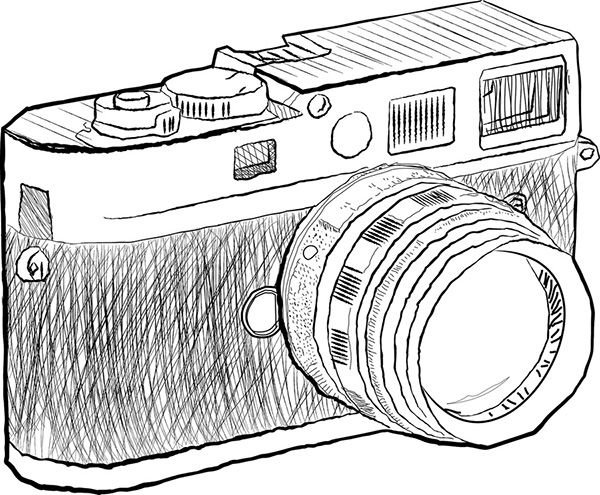 Фотоаппарат рисунок карандашом