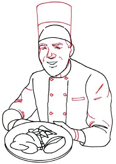 Повар рисунок карандашом
