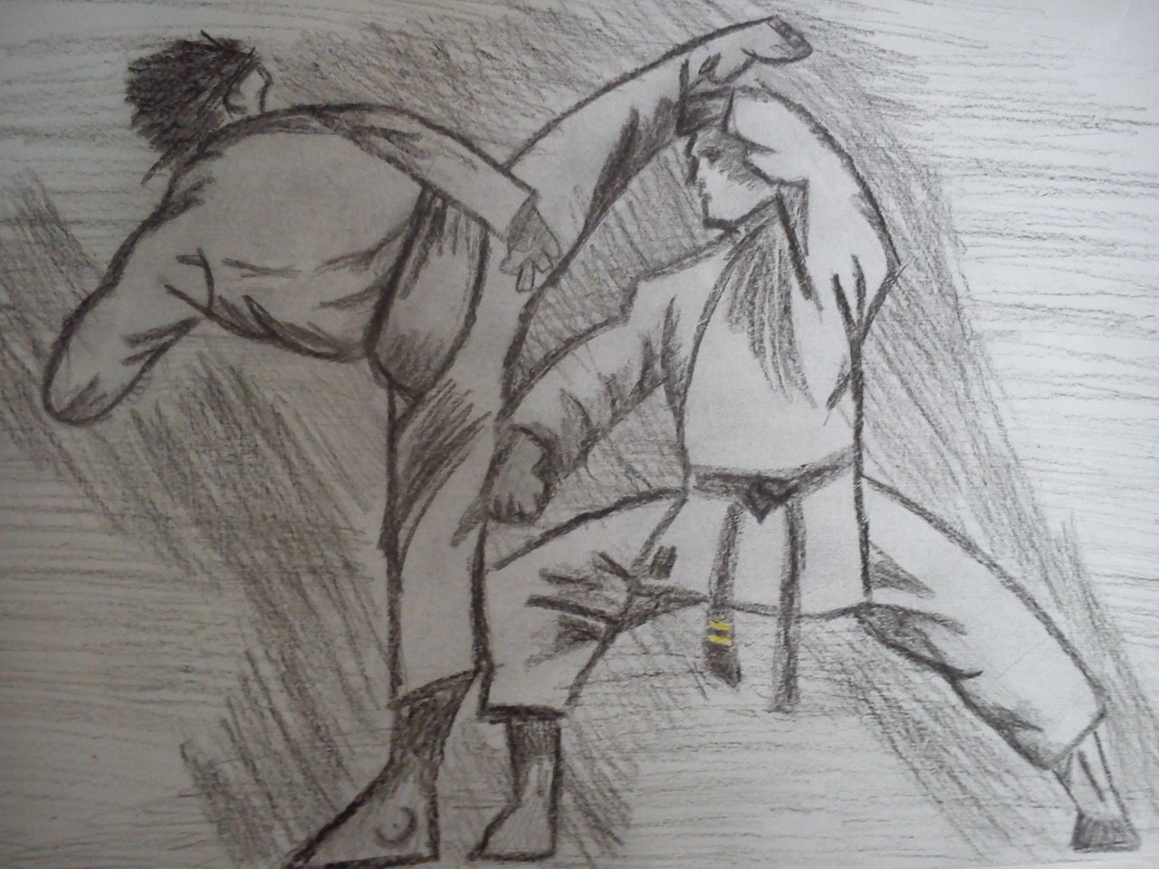 Рисунок на тему карате карандашом