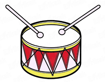 Барабан раскраска для малышей