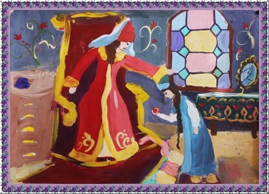 Иллюстрация к сказке о мертвой царевне и 7 богатырях