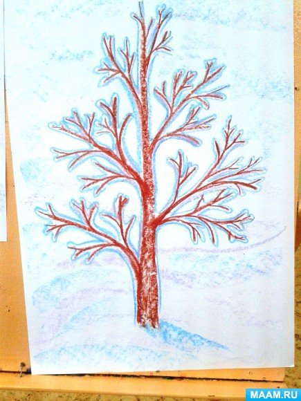 Рисование «деревья в инее» (т. с. Комарова, стр. 91)