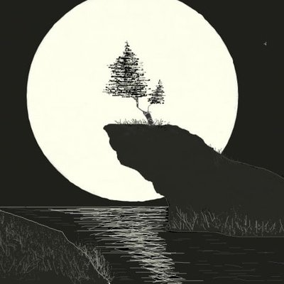 Луна карандашом