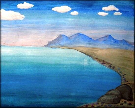 Правополушарное рисование море пальмы