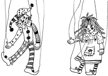 Кукла марионетка раскраска для детей