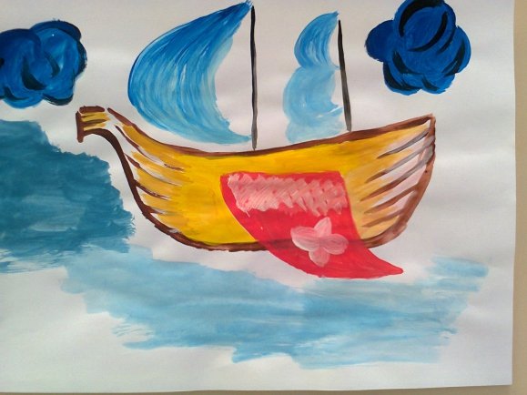 Раскраска к сказке Летучий корабль