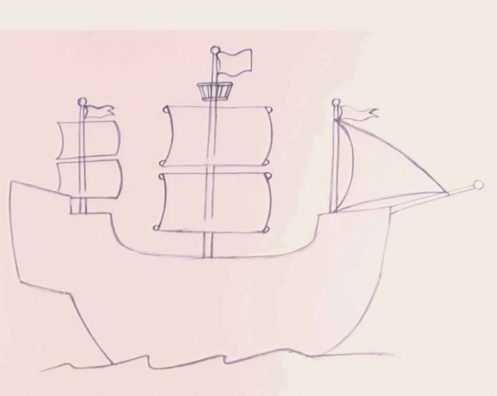 Поэтапное рисование корабля
