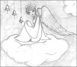 Рисунок мамы в виде ангелочка