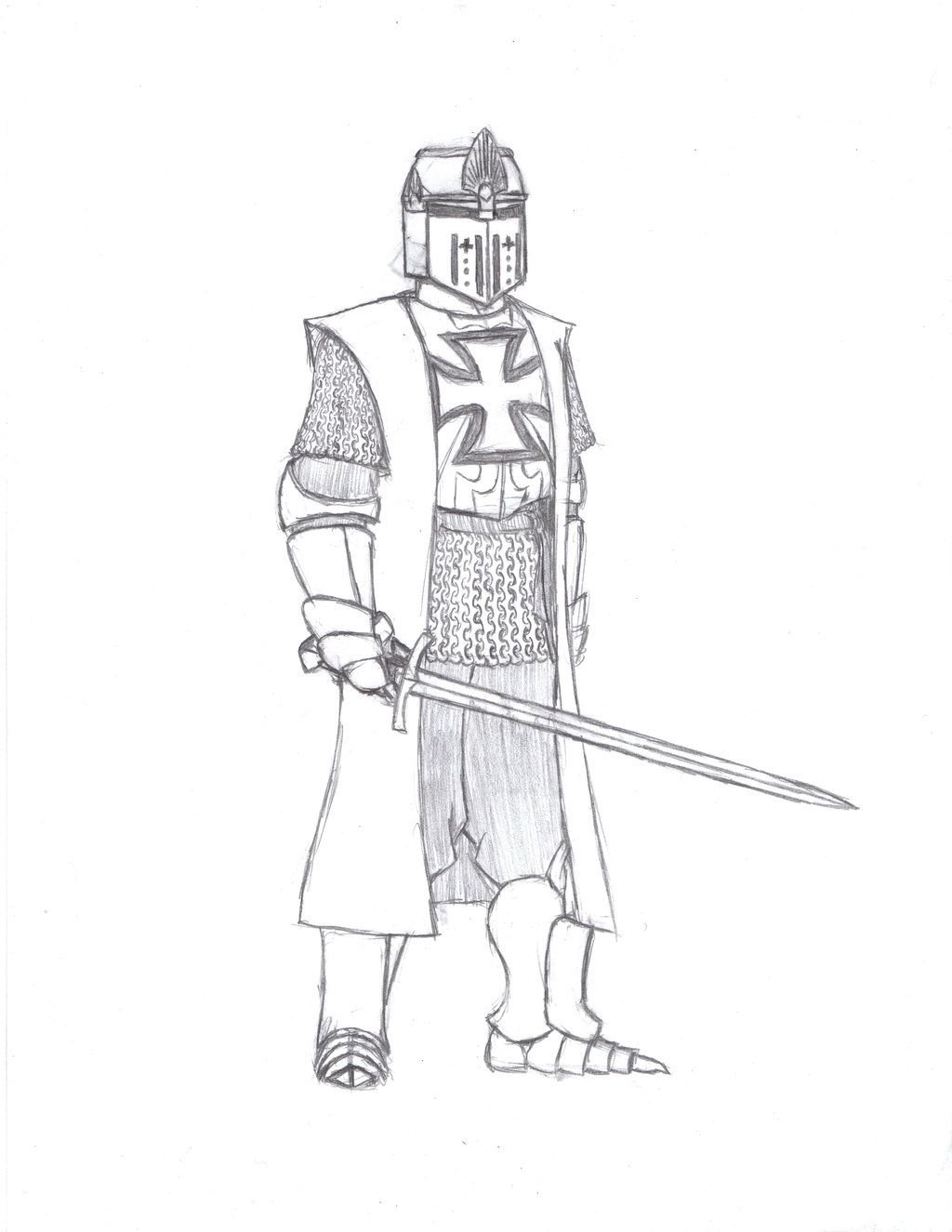 Рыцарь Крестоносец рисунок карандашом