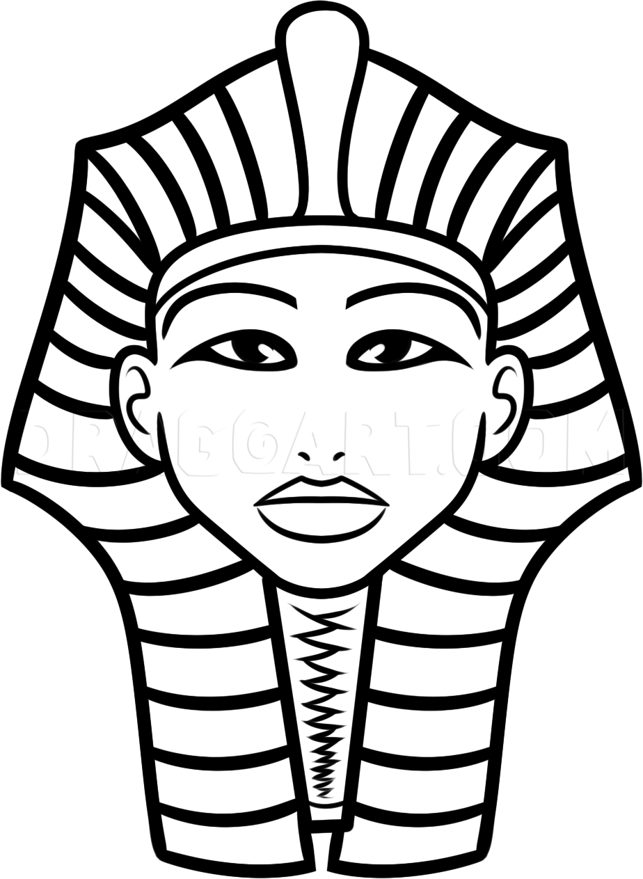 Срисовать маска фараона Тутанхамона