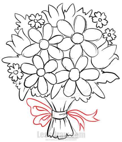 Раскраска цветы в вазе