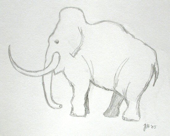 Мамонт рисунок легкий