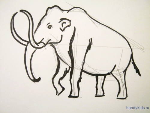 Мамонт рисунок карандашом