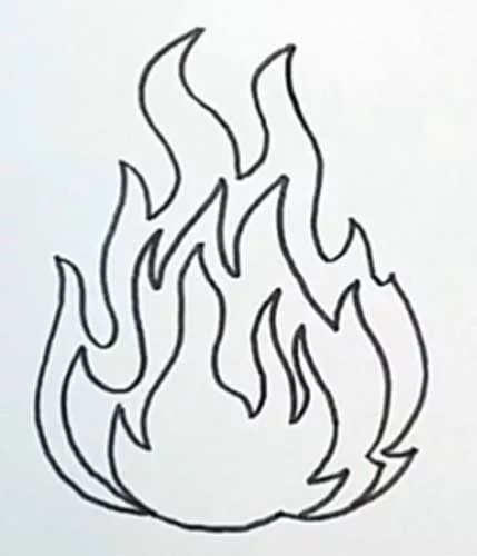 Огонь рисунок легкий