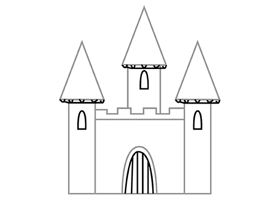 Поэтапный рисунок замка