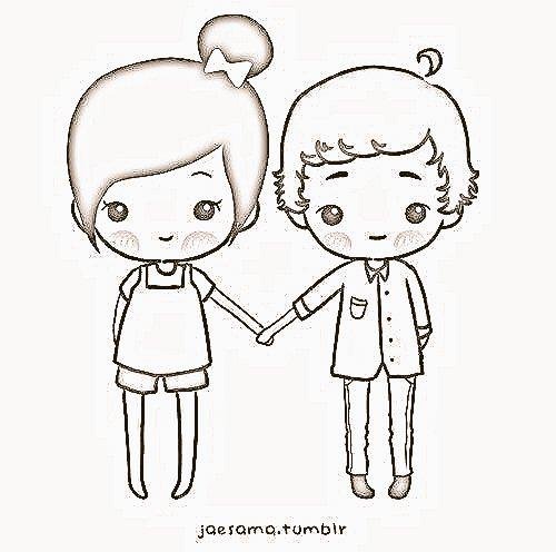 Легкий рисунок мальчика и девочки