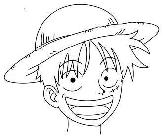 Нарисовать монки д Луффи поэтапно