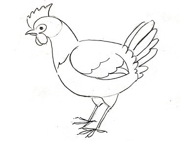 Рисунок курицы для срисовки