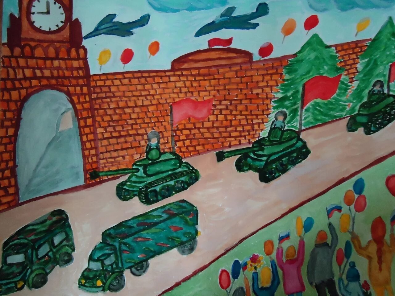 Рисунок на тему парад Победы