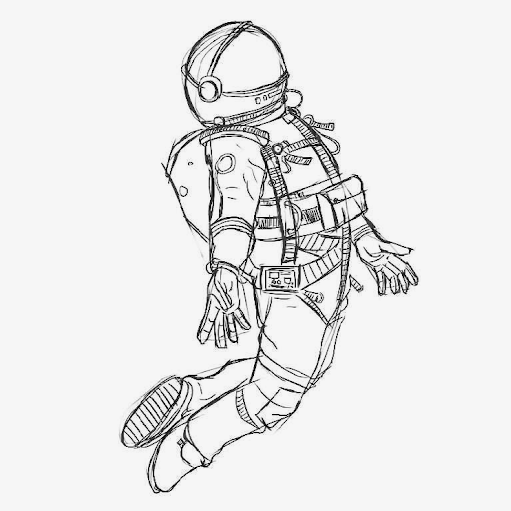 Космонавт для рисования легкие