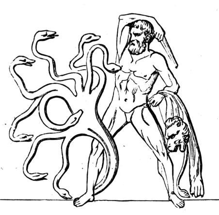 Рисунок к 2 подвигу Геракла Лернейская гидра