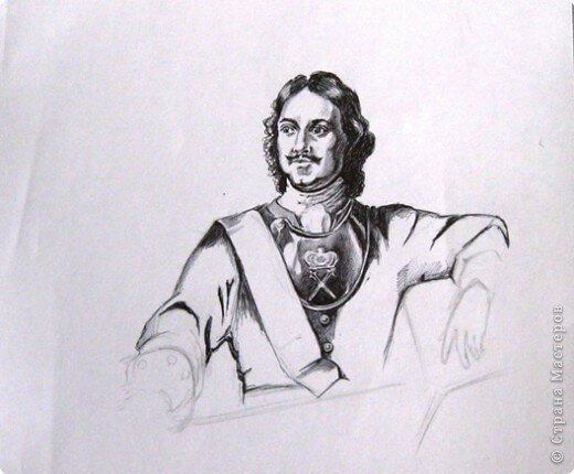 Петр 1 рисунок