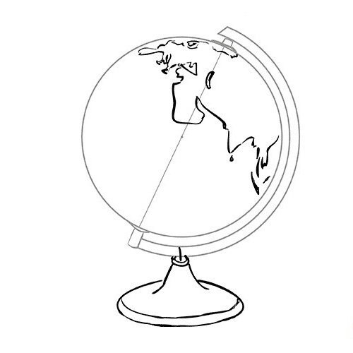 Глобус рисунок карандашом