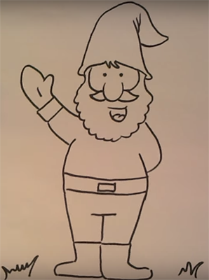 Гномик рисунок легкий