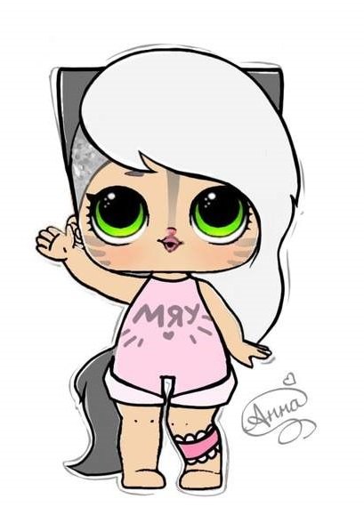 Кукла ЛОЛ рисунок для срисовки