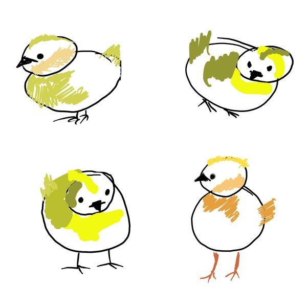 Схема рисования цыпленка