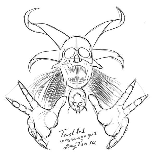 Срисовка ангела и демона легко