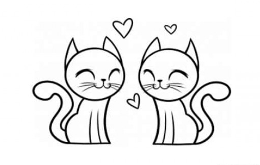Маленькие кошечки для срисовки