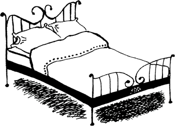 Контуры комнаты с кроватью