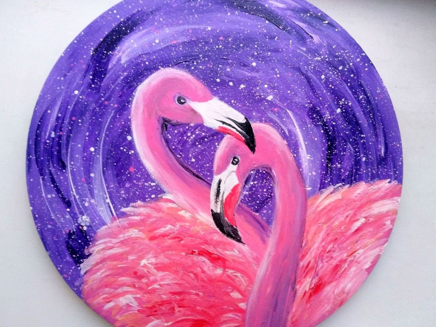 Фламинго красками
